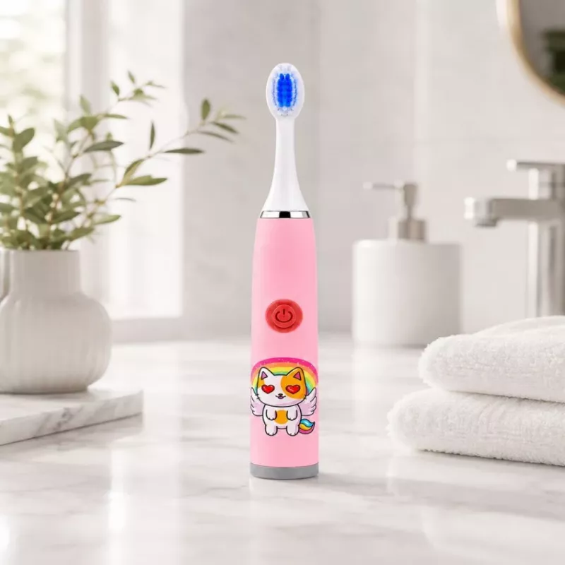 iLike Kids W3 Cepillo de dientes eléctrico (a pilas) +3 cabezales Rosa