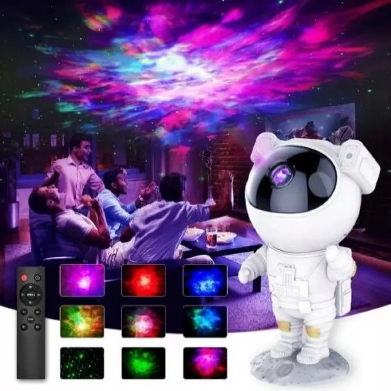 iLike Lámpara de proyección estelar LED astronauta SM4 blanca