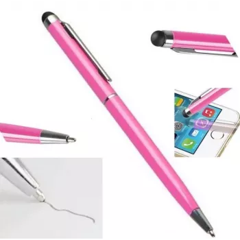 iLike PN1 Lápiz táctil capacitivo universal 2 en 1 con bolígrafo para smartphone y tablet - Rosa