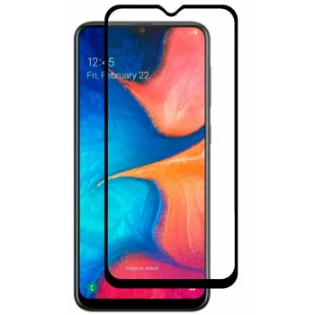 iLike Samsung Galaxy A10 Protector de Pantalla Cristal Templado 2.5D Curved Edge - Marco Negro Full Glue