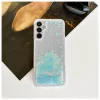 Funda de silicona iLike Water Glitter azul para Samsung Galaxy A14 5G