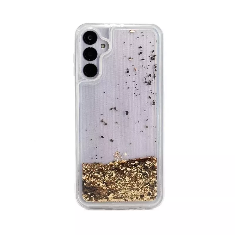 iLike Samsung Galaxy A14 5G Funda de Silicona Water Glitter Oro
