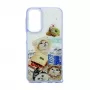 iLike Samsung Galaxy A15 Funda Epoxy Cartoon morada blanca