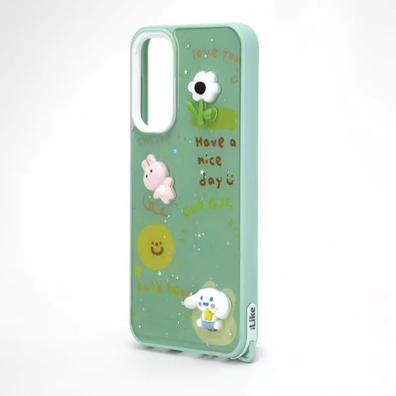iLike Funda Epoxy Cartoon para Samsung Galaxy A15 Verde claro