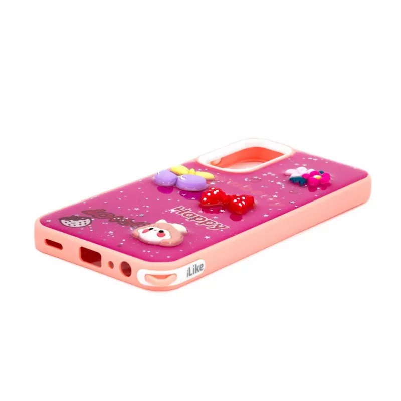 iLike Funda Epoxy Cartoon para Samsung Galaxy A15 Rojo Rosa