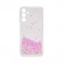 iLike Funda de silicona para Samsung Galaxy A15 efecto agua con purpurina rosa claro