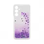 iLike Funda de silicona para Samsung Galaxy A15 Water Glitter morada