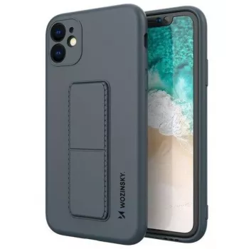 iLike Samsung Galaxy A22 5G Kickstand funda con soporte de silicona negra