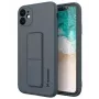 iLike Samsung Galaxy A22 5G Kickstand funda con soporte de silicona negra