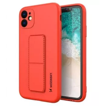 iLike Samsung Galaxy A22 5G Funda con soporte de silicona Rojo