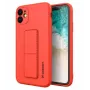iLike Samsung Galaxy A22 5G Funda con soporte de silicona Rojo