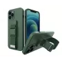 iLike Samsung Galaxy A22 5G Funda Rope Gel TPU Airbag con Cordón Verde Oscuro