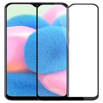 iLike Samsung Galaxy A30s Protector de pantalla de cristal templado 2.5D marco negro Full Glue