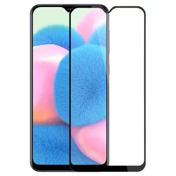 iLike Samsung Galaxy A30s Protector de pantalla de cristal templado 2.5D marco negro Full Glue