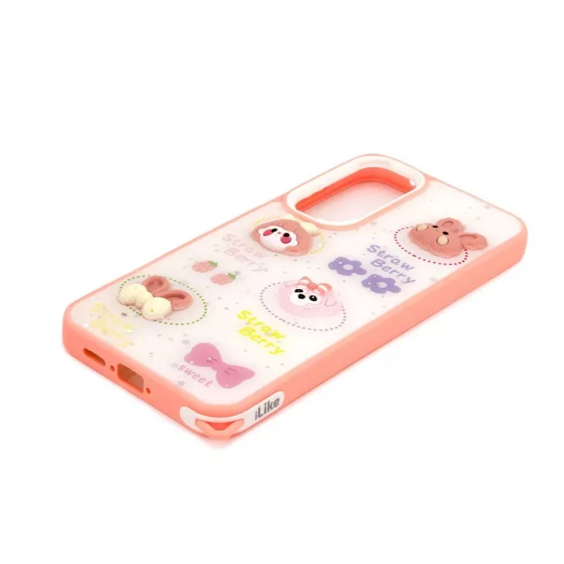 iLike Samsung Galaxy A35 Funda Epoxy Cartoon blanca rosa