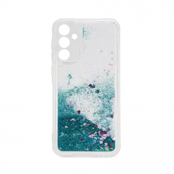 iLike Samsung Galaxy A35 Funda de silicona Water Glitter azul