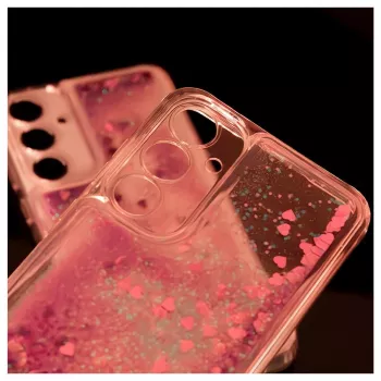 iLike Samsung Galaxy A35 Funda de silicona Water Glitter rosa