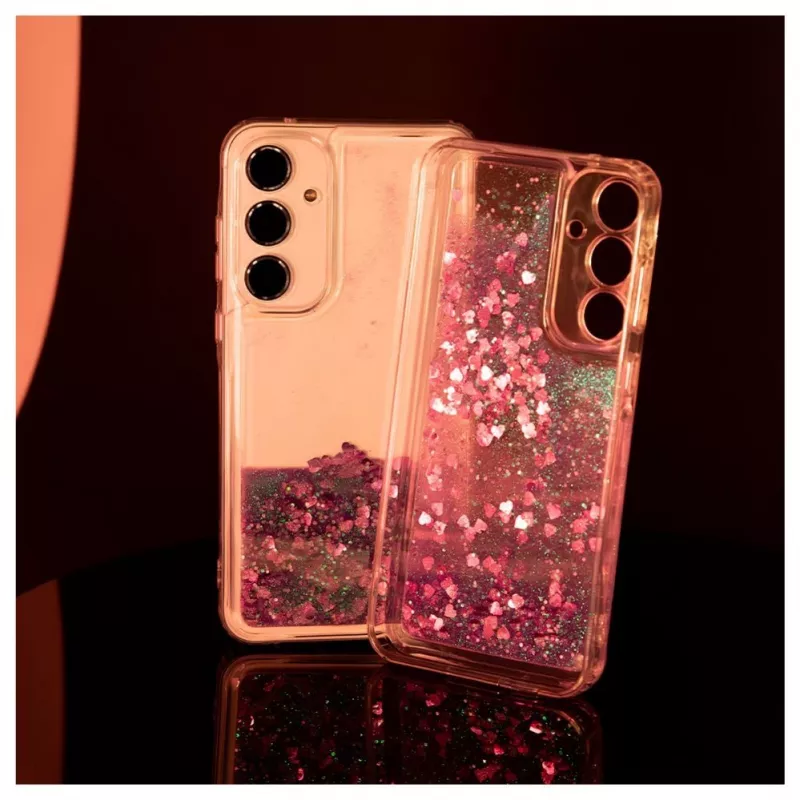 iLike Samsung Galaxy A35 Funda de silicona Water Glitter rosa