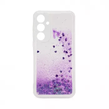 iLike Samsung Galaxy A35 funda de silicona Water Glitter morada