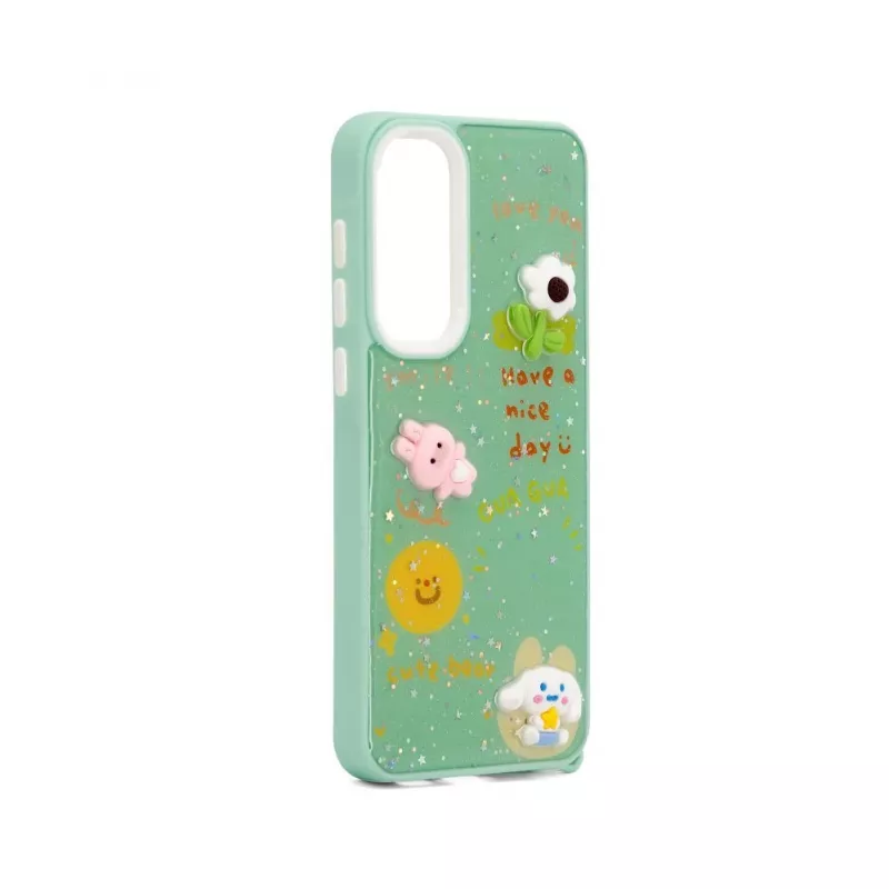 iLike Samsung Galaxy A55 Funda Epoxy Cartoon verde claro