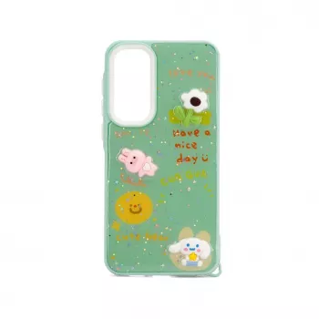 iLike Samsung Galaxy A55 Funda Epoxy Cartoon verde claro