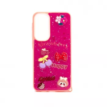 iLike Samsung Galaxy A55 Funda Epoxy Cartoon rojo rosado