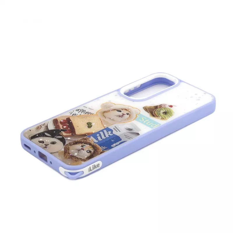 Funda Epoxy Cartoon iLike blanca azul para Samsung Galaxy A55