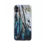iLike Funda Samsung Gold Glam para Samsung Galaxy A53 5G - diseño de plumas, transparente con detalles dorados