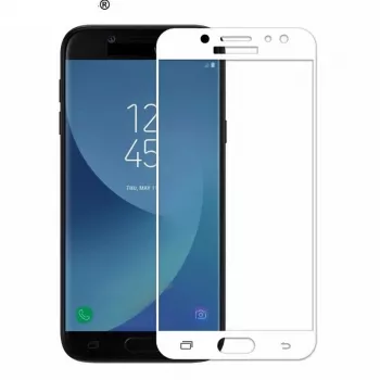 iLike Protector de pantalla de vidrio templado 5D para Samsung J7 2017 J730 blanco