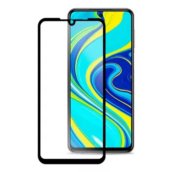 iLike Protector de pantalla para Xiaomi Redmi Note 9 Pro / Redmi Note 9S, marco negro, Full Glue