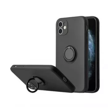 iLike Funda Silicone Ring Negra para Xiaomi Redmi 9C / 10A