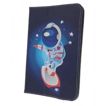 iLike Funda universal Cosmonaut para tablets de 9-10 pulgadas, piel PU, multicolor, función de soporte, banda elástica, forro interior de microfibra