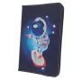 iLike Funda universal Cosmonaut para tablets de 9-10 pulgadas, piel PU, multicolor, función de soporte, banda elástica, forro interior de microfibra