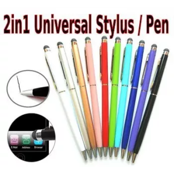Lápiz táctil capacitivo universal 2 en 1 con bolígrafo iLike Universal PN1 (smartphone y tablet), plateado