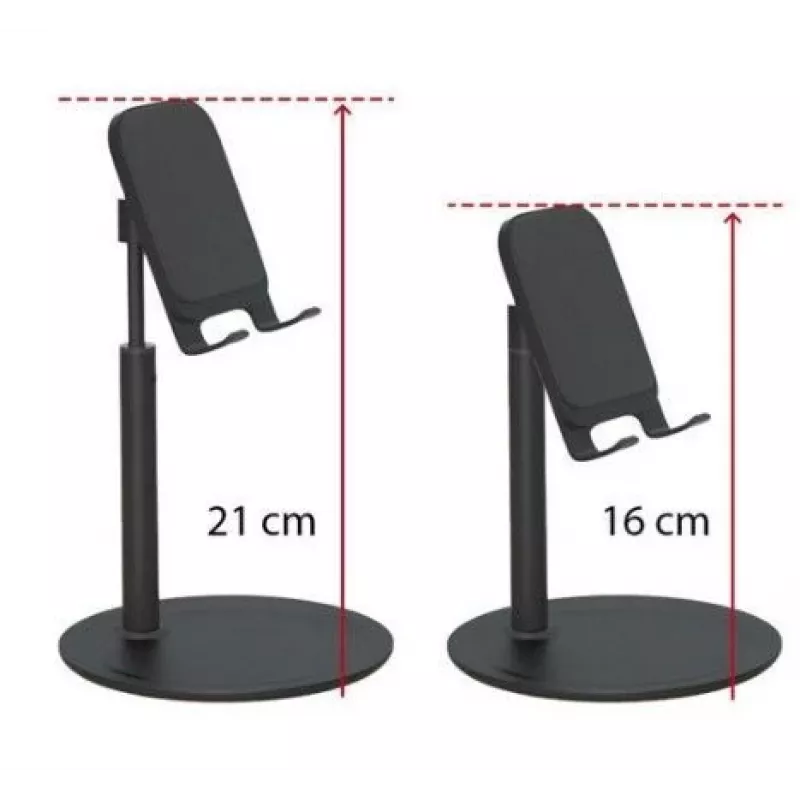 iLike Soporte de Sobremesa Telescópico Universal para Teléfono y Tablet (K3S) Negro