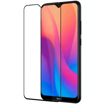 iLike Xiaomi Redmi 8A Protector de pantalla de cristal templado 2.5D con marco negro y pegamento total