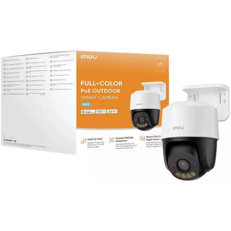 IMOU PS7FP-8X0 8MP 4K PoE cámara IP motorizada, IP67, visión nocturna de 30 m, audio bidireccional