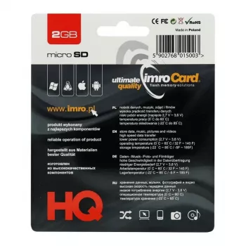 IMRO Tarjeta de memoria microSD de 2GB con adaptador SD