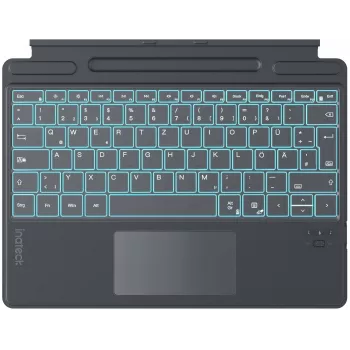 Inateck Surface Pro 8/9/X/11 teclado – gris, QWERTZ alemán, retroiluminado con touchpad