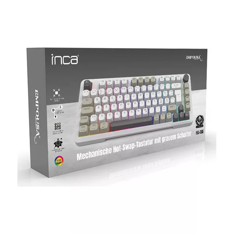 INCA teclado gaming RGB GraySwitch USB-C/BT 2,00 m blanco (IKG-455)