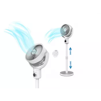 INCA IAF-01B ventilador de pie con batería, motor BLDC, 5 velocidades, indicador LED, blanco