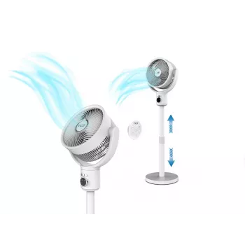 INCA IAF-01B ventilador de pie con batería, motor BLDC, 5 velocidades, indicador LED, blanco