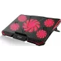 INCA INC-611GMS Base refrigeradora para portátil gaming con 5 ventiladores, 6 niveles de altura, 2 puertos USB, para portátiles de 13-17 pulgadas, negro/rojo