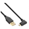 InLine Cable Micro-USB 2.0, conector USB-A a conector Micro-B en ángulo, contactos dorados, 0,5 m