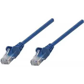 Intellinet cable de red Cat6 UTP, conector RJ-45 macho a conector RJ-45 macho, 25 cm, azul, funda antirrotura moldeada 739931