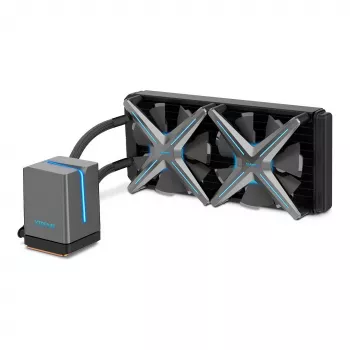Inter-Tech ALSEYE X240 refrigeración líquida todo en uno para CPU, radiador de 240 mm, 2 ventiladores PWM de 120 mm, ARGB, Intel y AMD