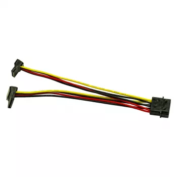 Inter-Tech cable adaptador de alimentación Molex a 2x SATA 90°, 0,15 m