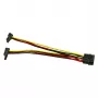 Inter-Tech cable adaptador de alimentación Molex a 2x SATA 90°, 0,15 m