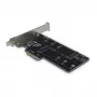 Inter-Tech Tarjeta adaptadora PCIe KT015 PCIe x4 a M.2 NVMe + SATA a M.2