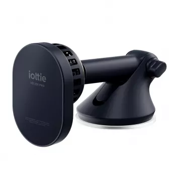 Soporte de carga inalámbrica magnético para coche iOttie Velox Pro Active para iPhone MagSafe, negro con detalles dorados